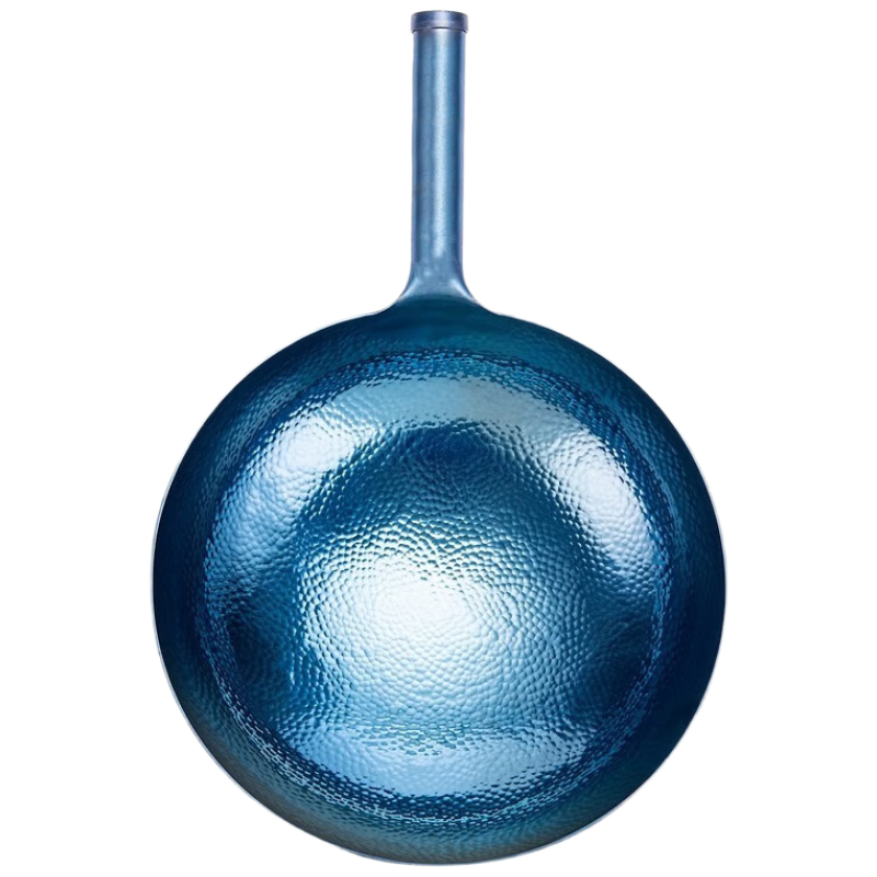 章三丰章丘炒锅铁锅无涂层家用圆底不易粘已开锅老式锻打熟铁燃气灶32cm