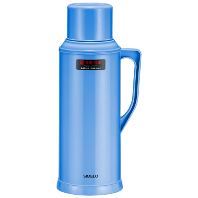 SIMELO保溫壺家用玻璃內(nèi)膽熱水瓶72H保溫瓶學(xué)生宿舍暖水壺2L 驕子藍(lán)色