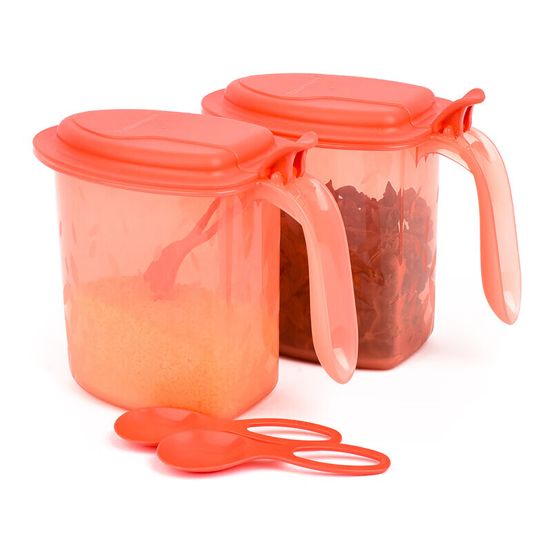 特百惠500m大嘴蛙厨房调料盒彩盖调味保鲜盒送灵巧