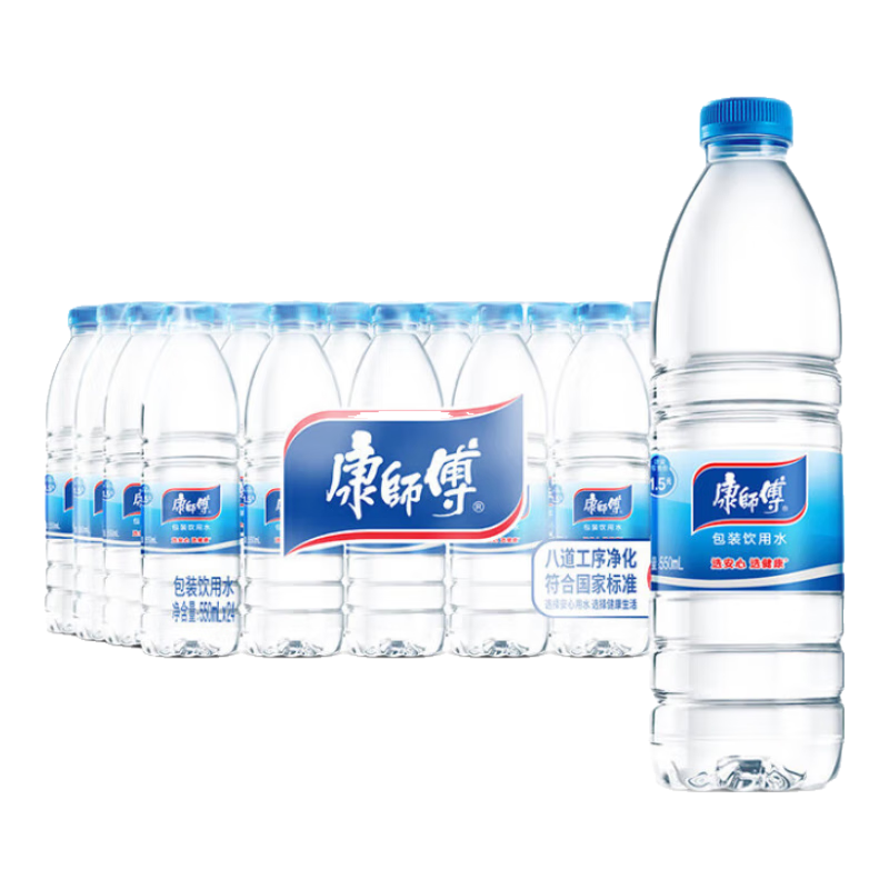 plus会员：康师傅 饮用纯净水 550ml*24瓶  整箱装