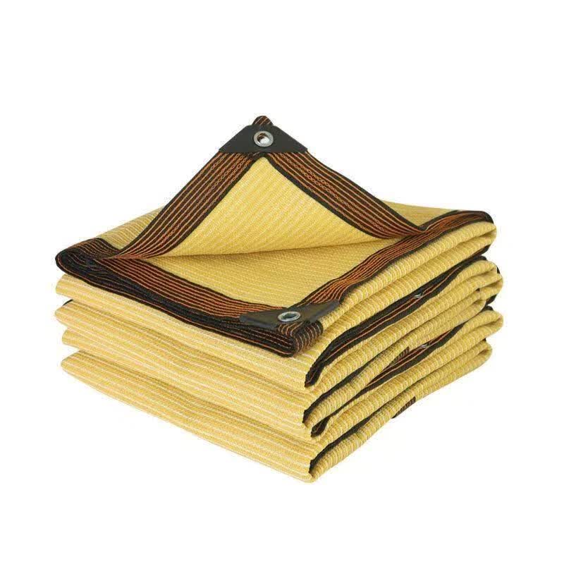 米黄色遮阳网防晒网楼顶隔热阳光房阳台庭院加密加厚植绿植遮阴网 10米宽20米长全新料加厚遮阳98%