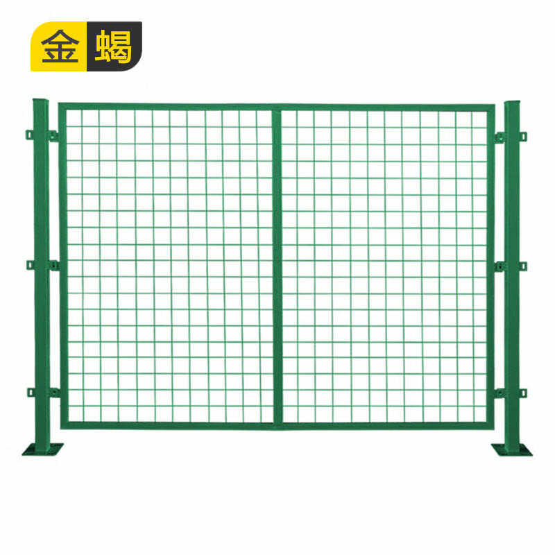 金蝎車間隔離網(wǎng)護(hù)欄圍欄網(wǎng)隔斷網(wǎng)倉庫防護(hù)欄綠色2.0米高3米寬帶一柱