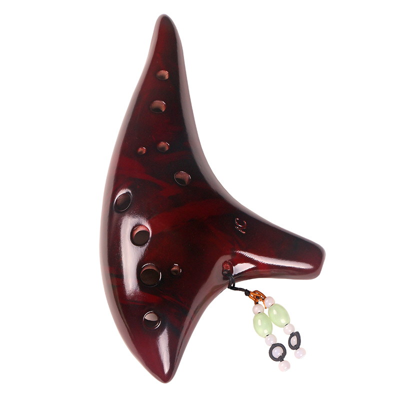 沐铭雅韵 12孔AC陶笛专业陶笛初学归园田居 熏烧陶笛 演奏型笛子熏烧陶笛 12孔陶笛古风熏烧