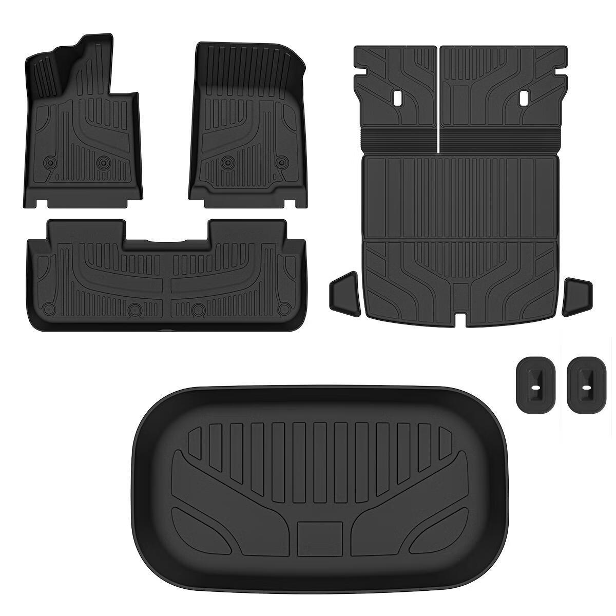 顶吉适用于乐道L60TPE汽车脚垫原车色跨境耐脏全天候无异味地垫 单层脚垫+后备箱靠背连体垫+后下仓垫 黑色乐道L60