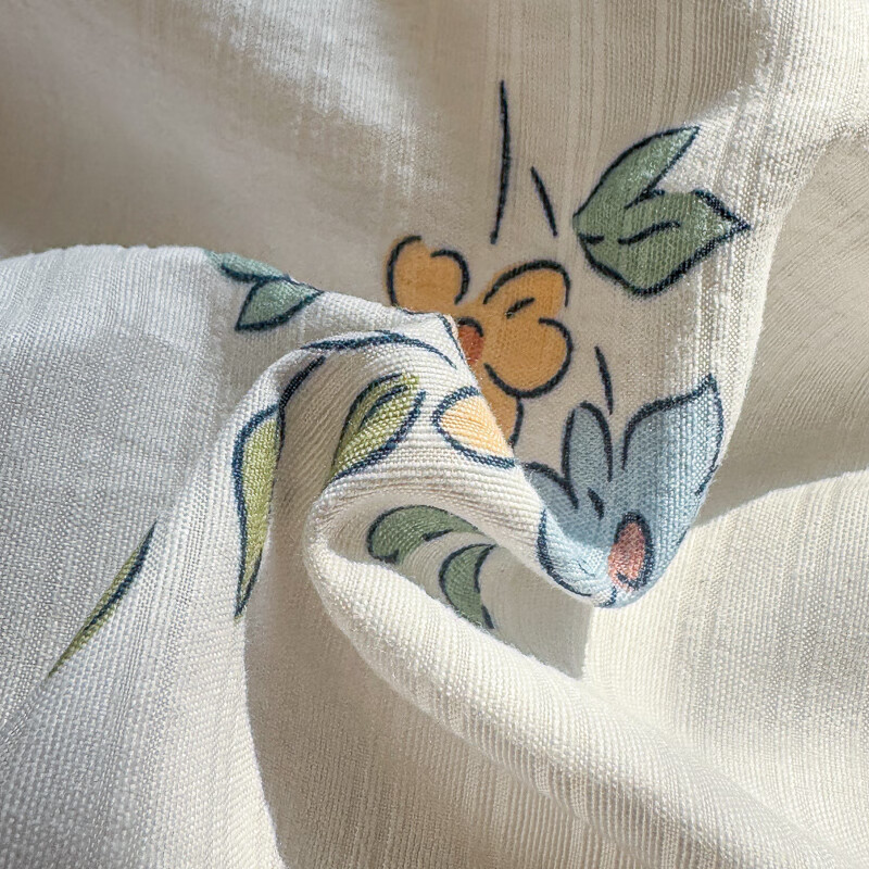 多兰诗（Duolanshi）A类小清新有氧提花四件套亲肤透气宿舍单双人春夏四件套 花田梦 1.8米 床单款 被套200*230 四件套