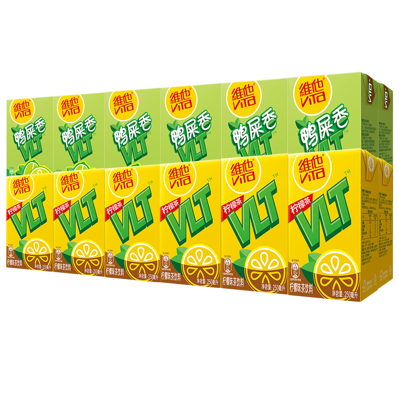 维他奶柠檬茶饮料饮品250ml/盒家庭聚餐囤货分享装盒装饮料 经典柠檬茶250ml 【24盒混合】原味12+鸭屎香12