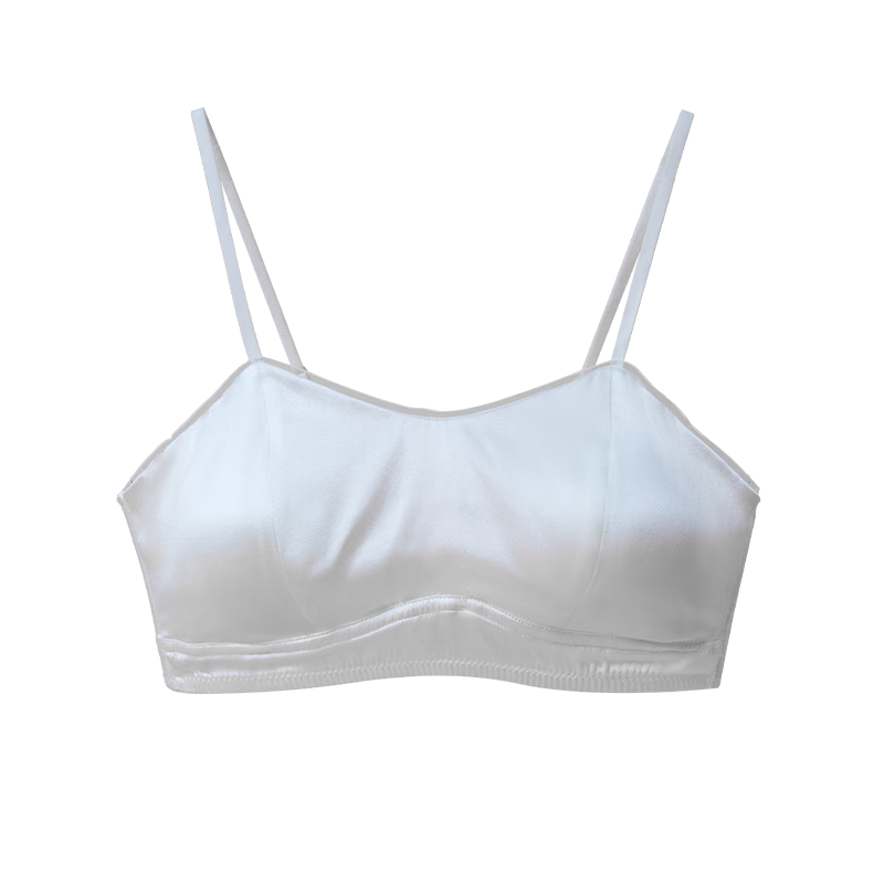 丝界重磅真丝文胸女无痕缎面桑蚕丝抹胸吊带背心防走光法式无钢圈内衣