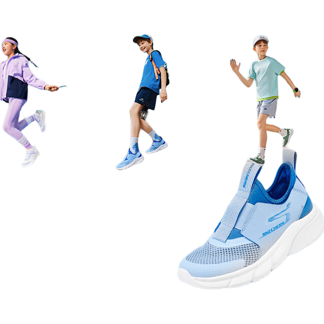 Skechers斯凯奇春秋款一脚蹬网面透气休闲鞋男童运动鞋403866L