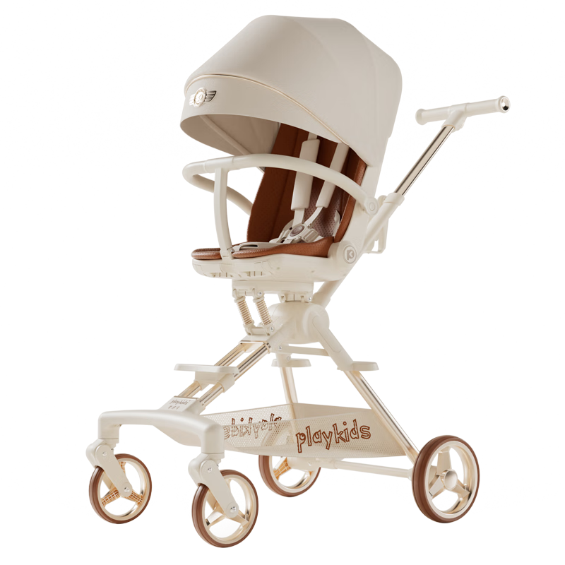 普洛可（PLAYKIDS）A8遛娃神器可坐可躺雙向推行嬰幼兒推車便攜可折疊溜娃車 【新品】A8MAX天使之翼 升級避震