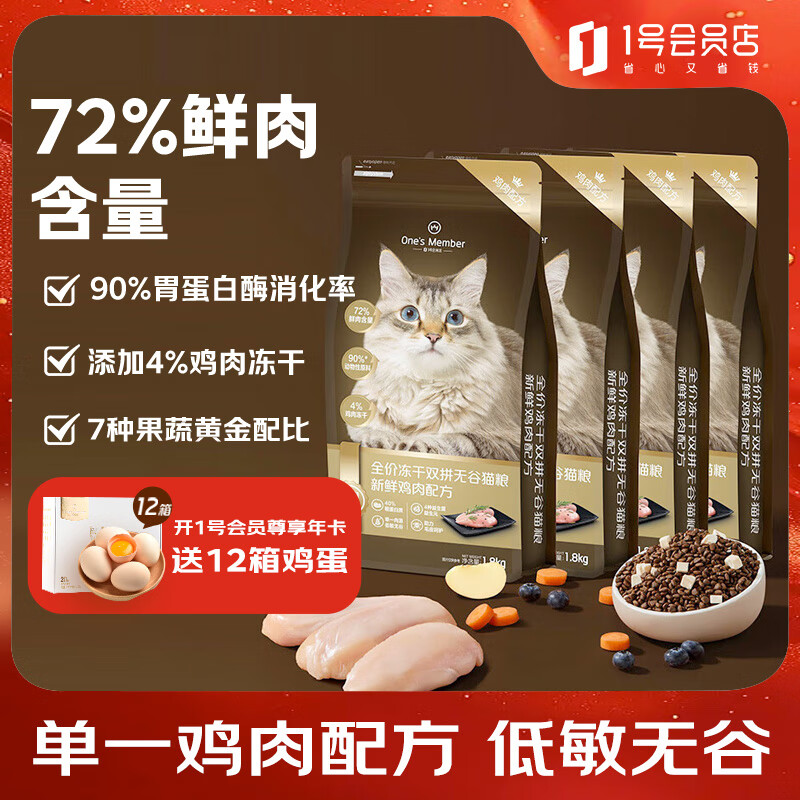 1�Ż�Ա�꣨One's Member��ȫ�۶���˫ƴ�޹��ʼ���è��7.2kg��װ1.8kg*4 189Ԫ