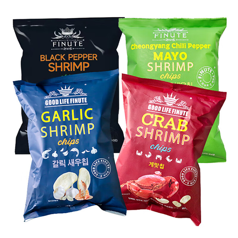 FINUTEϺƬ��ζ��������Ȥ����зζ��������ʳgarlic shrimp �Ŀ�ζ��Ϲ� 82g*4�� 39.9Ԫ