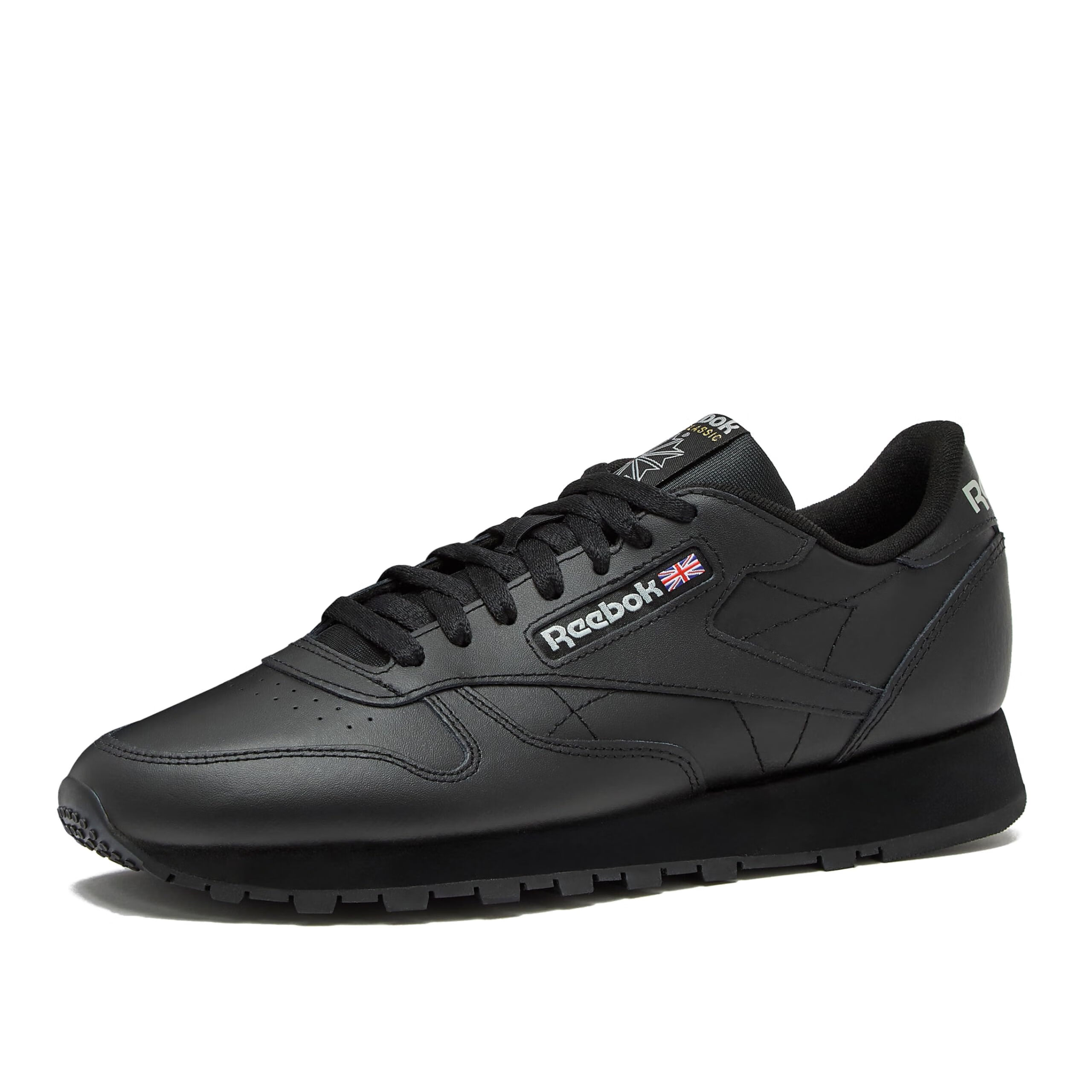 锐步（Reebok）锐步男式经典皮革运动鞋, Core Black/Core Black/Pure Grey5, 5 Core Black/Core Black/Pure Grey5 5