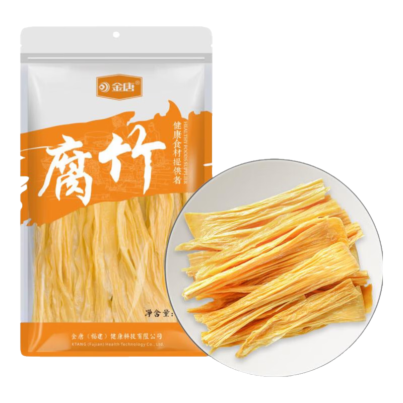 金唐腐竹   無添加無硫無熏豆皮腐竹段 黃豆制品干貨炒菜涼拌火鍋材料 腐竹500g/袋