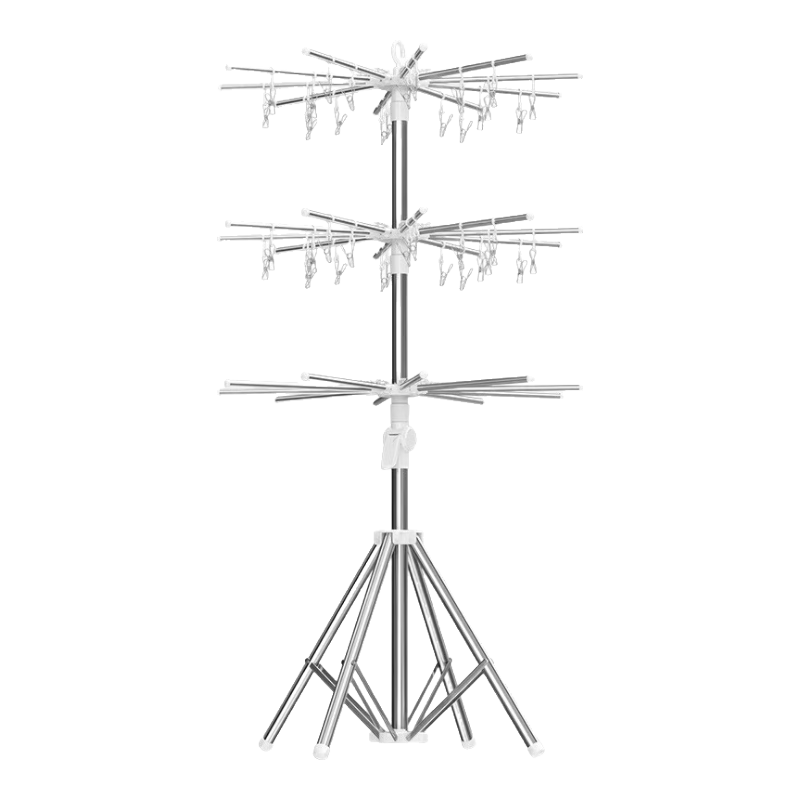 宝优妮婴儿晾衣架落地不锈钢多功能可折叠毛巾架尿布口水巾衣服架456.3元拍3件(合152.1元/件)