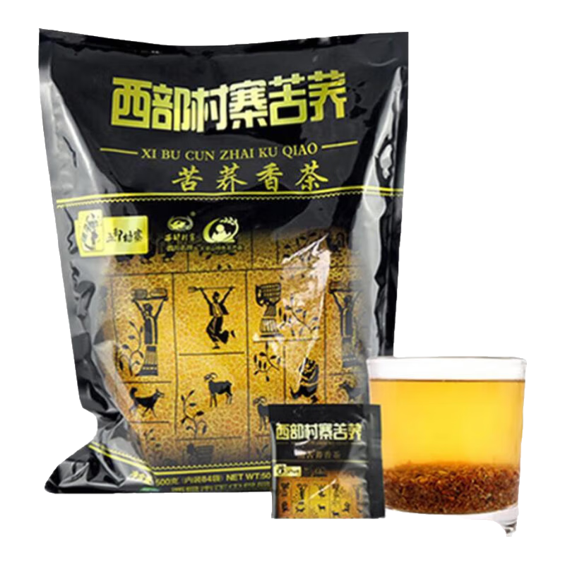 西部村寨（XIBUCUNZHAI） 四川大涼山苦蕎茶500g全胚蕎麥茶麥香型花草茶代用茶小包裝 苦蕎茶500g*1袋