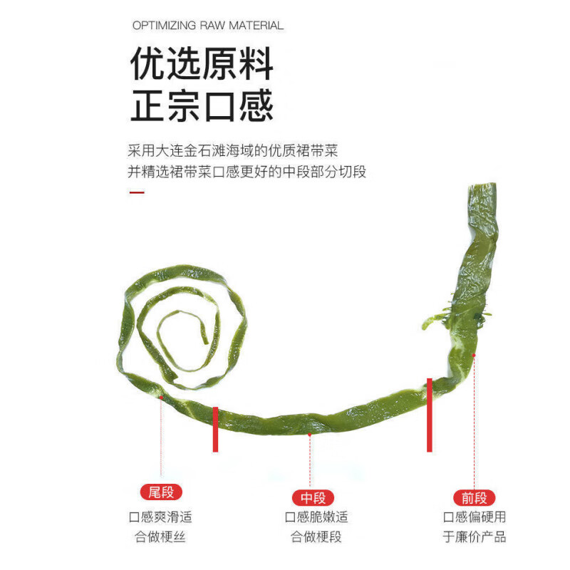 红允即食裙带菜海藻沙拉裙带菜丝海带丝梗丝海白菜丝日料海藻中华海草 海藻沙拉200g/袋 芥末味*5袋