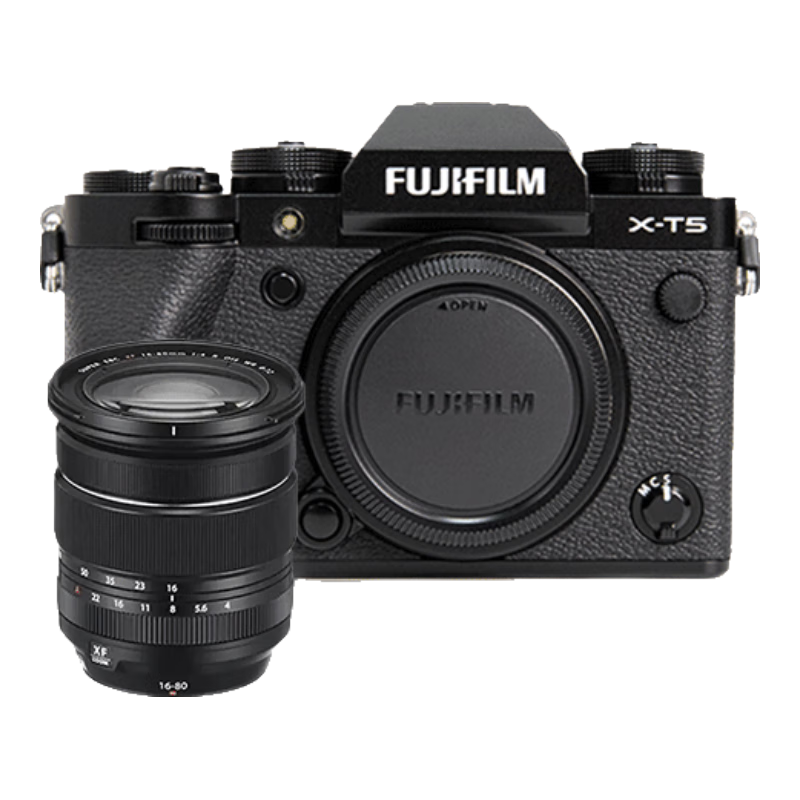 富士（FUJIFILM）富士XT5 X-T5 專(zhuān)業(yè)微單數碼相機 高清6K Vlog直播攝影攝像照相機 X-T5 黑+XF 16-80mm變焦鏡頭 官方標配+128G高速內存卡