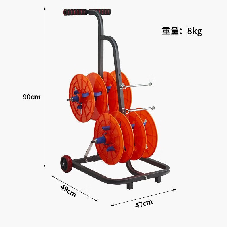 新款立式电线放线架放线神器BV线三线多线家装拉车带轮放线器工具 四盘（ABS加厚塑料）带盒款