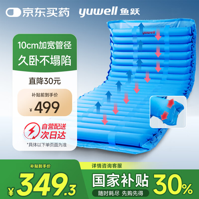 鱼跃（Yuwell）防褥疮垫瘫痪卧床气垫免翻身护理床垫加宽管径久卧不塌[条纹22管]
