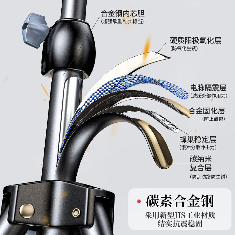 【优选好物】平板支架ipad桌面落地三脚架适用于ipadpro手机二合 【平板手机通用】55cm支架-双机位