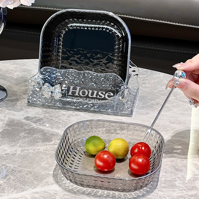 PWDDH德国吐骨碟餐桌垃圾盘碟吐骨碟家用骨碟骨头碟创意新款菜碟小盘子 15_15（4只装 透明银）