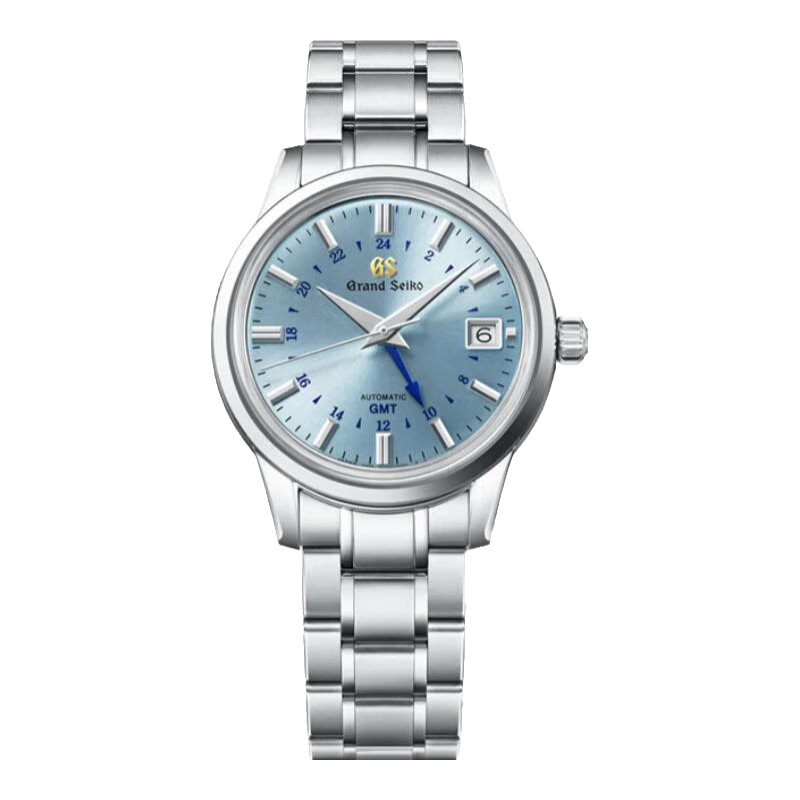 冠藍獅冰藍GrandSeiko冠藍獅gs運動(dòng)GMT限量款機械表SBGM253G SBGM253