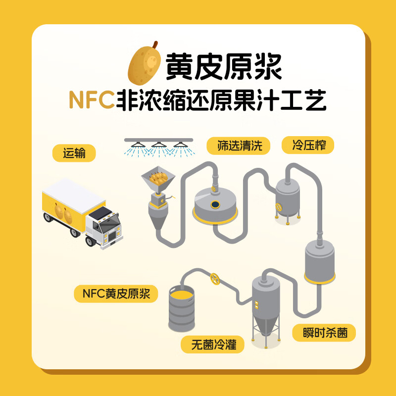 森汽了舌尖推荐原产果汁型汽水黄皮芭乐沙糖桔解腻低糖饮料复合果汁NFC 黄皮气泡饮330ml*6罐【酸甜清爽】