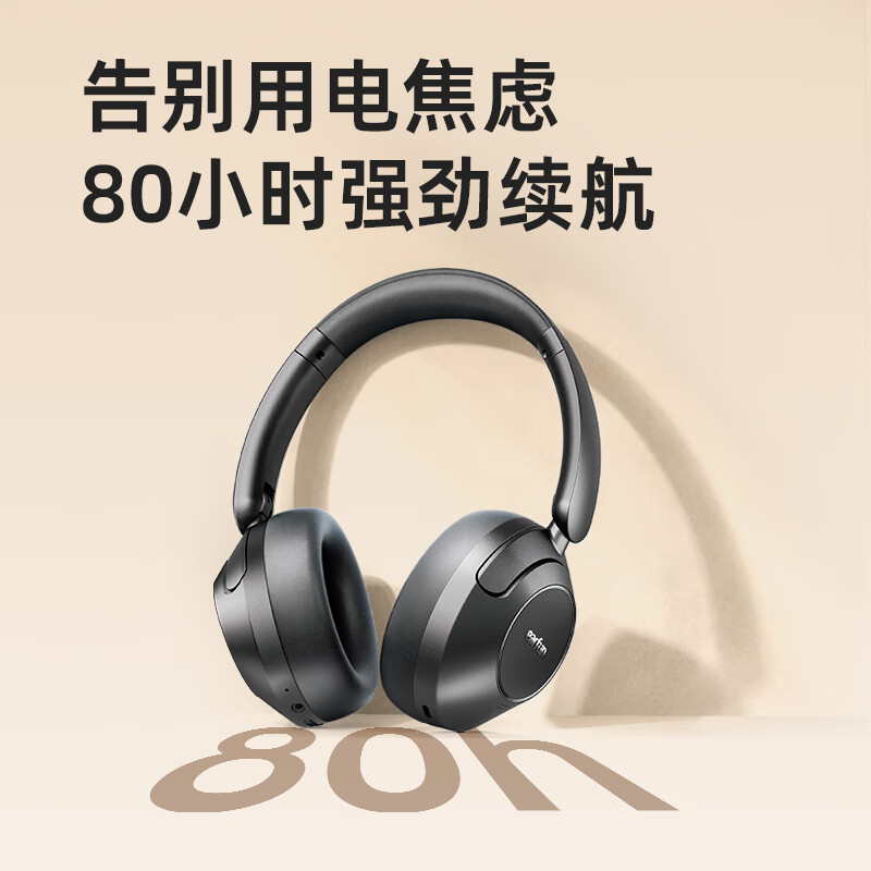丽耳【达人推荐】Wave Pro 头戴式蓝牙耳机双金标认证音质AI通话降噪80小时超长续航无线有线电脑 【新版本】5.4蓝牙 暗夜黑 支持7天试用|18月质保|顺丰闪发