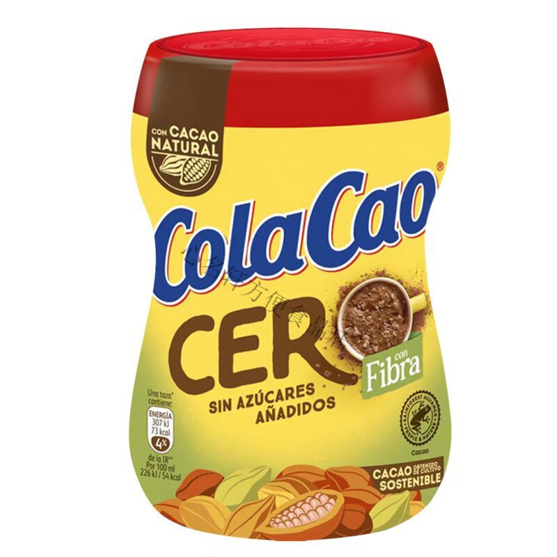 酷乐高（ColaCao）西班牙原装进口无蔗糖高乐高ColaCao可可粉热巧克力牛奶冲 膳食纤维可可粉300克(5月29到期)