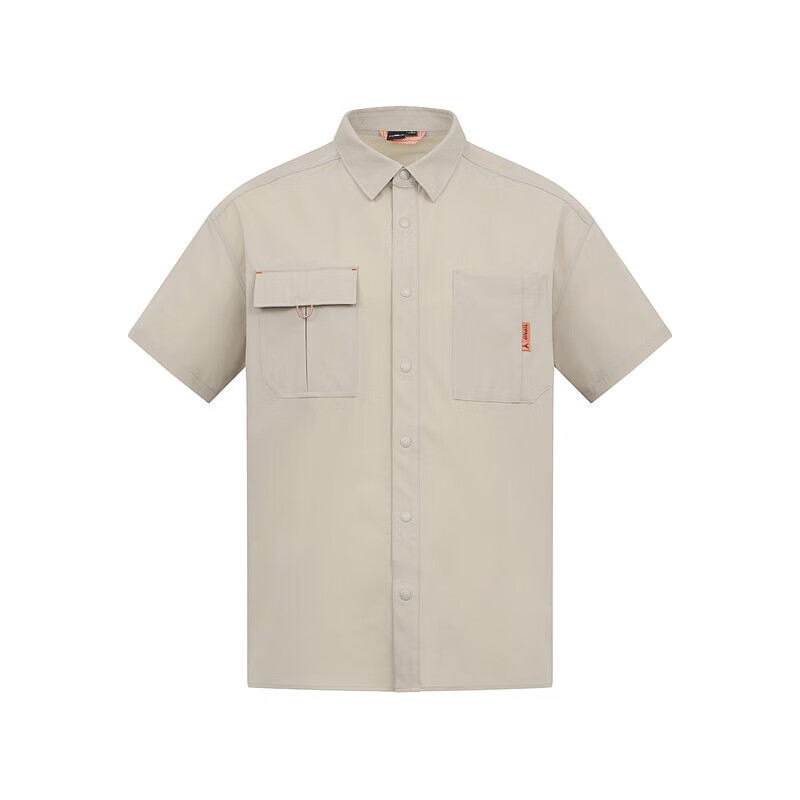 探路者（TOREAD）【新品】春夏季新款工装风短袖衬衫户外徒步宽松速干衬衣休闲外套 深卡其 L