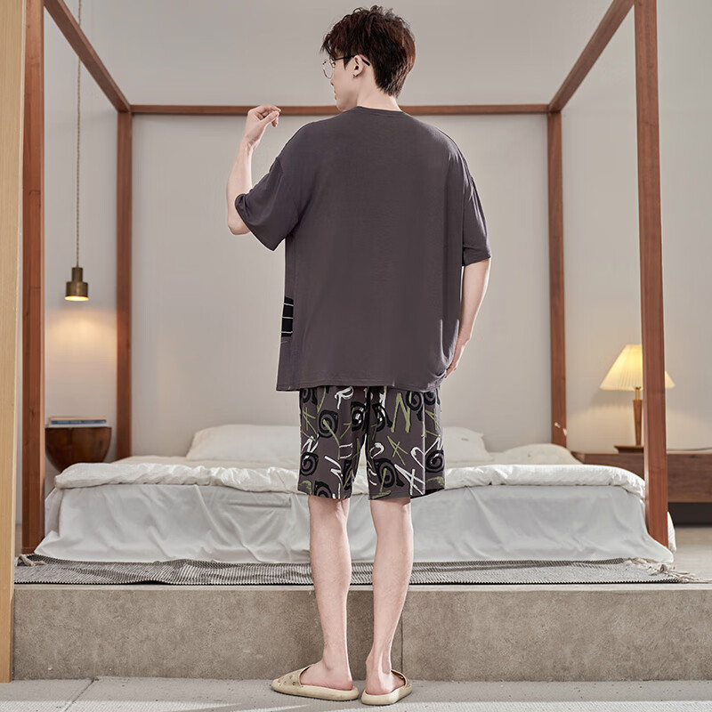 萧淑妃夏季原创卡通薄款纯棉男士睡衣青少年学生短袖短裤大码家居服套装 卡卡西 3XL