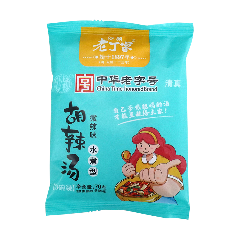 逍遙鎮(zhèn)老丁家胡辣湯逍遙胡辣湯料速食湯70g水煮速食湯河南特產(chǎn) 70g傳統(tǒng)微辣*20包