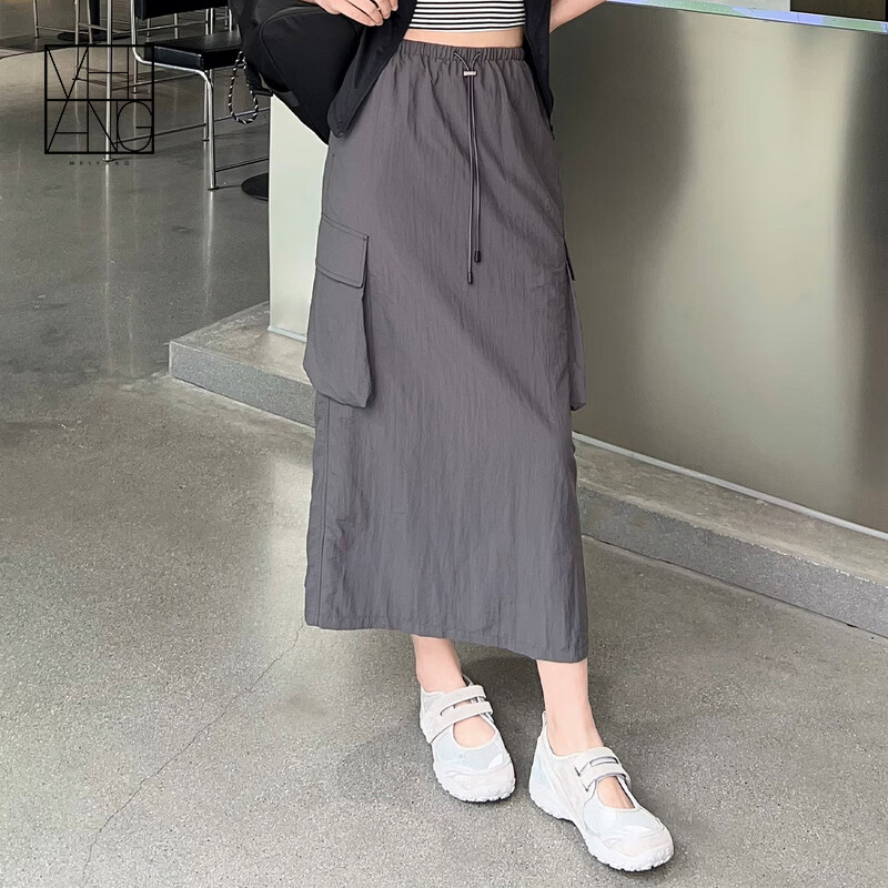 美洋（MEIYANG）机能少女半身裙 防晒UPF50+抗菌凉感防蚊山系 灰色 XL