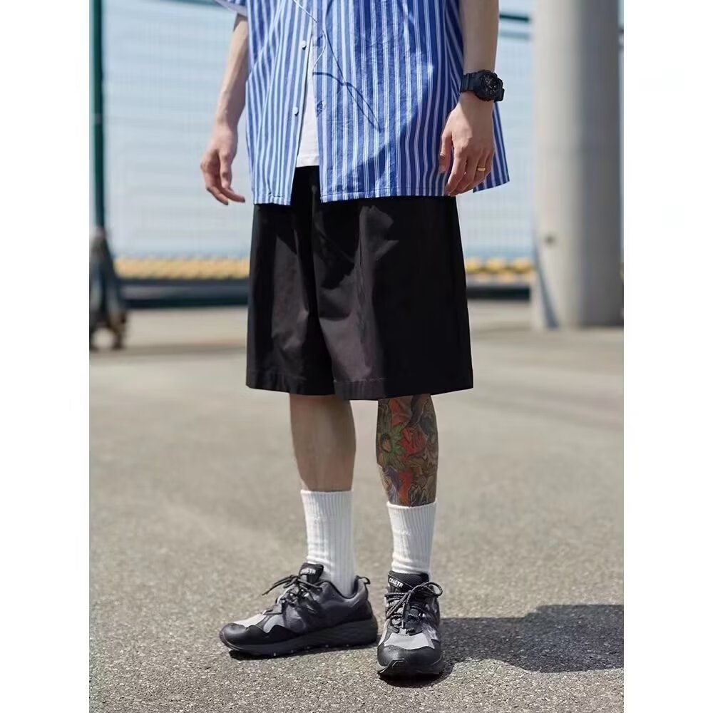 迪伽达 短裤男士夏季新款美式青少年工装运动男裤外穿五分裤休闲裤子男 QYRJ-B05黑色 M