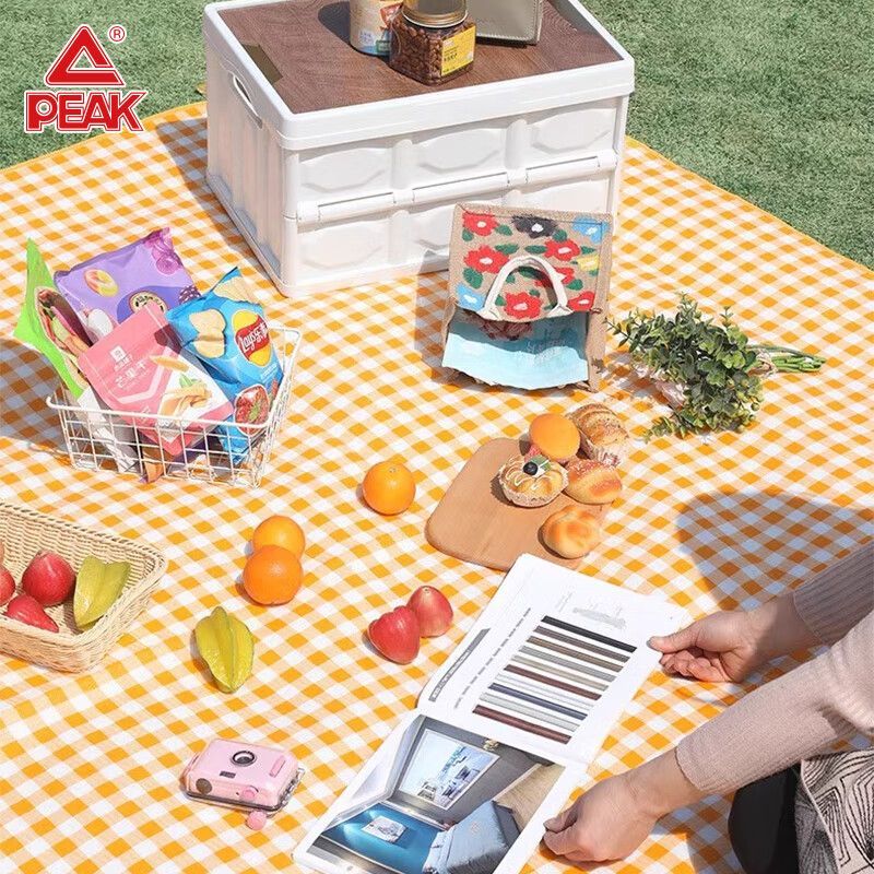 匹克（PEAK）野餐垫防潮垫加厚户外露营帐篷睡垫防水便携野外炊郊游草坪地垫子 黄白野餐垫2*2m