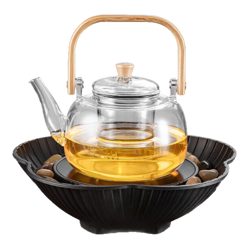 正揚(yáng)電木圍爐煮茶器整套玻璃茶壺烤茶烤紅薯日式電陶爐室內(nèi)家用喝泡茶 蓮開圍爐+900提壺+烤網(wǎng)