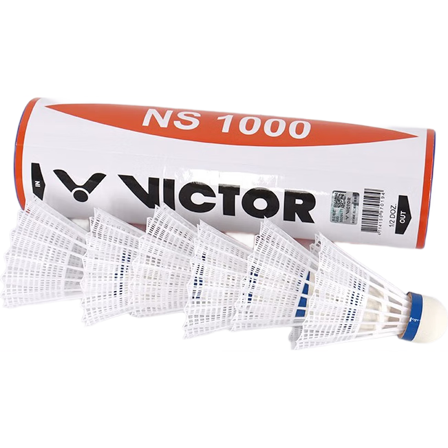 威克多（VICTOR）勝利塑料 6只裝訓練室外尼龍羽毛球77速NS-1000 2桶裝（黃+白）