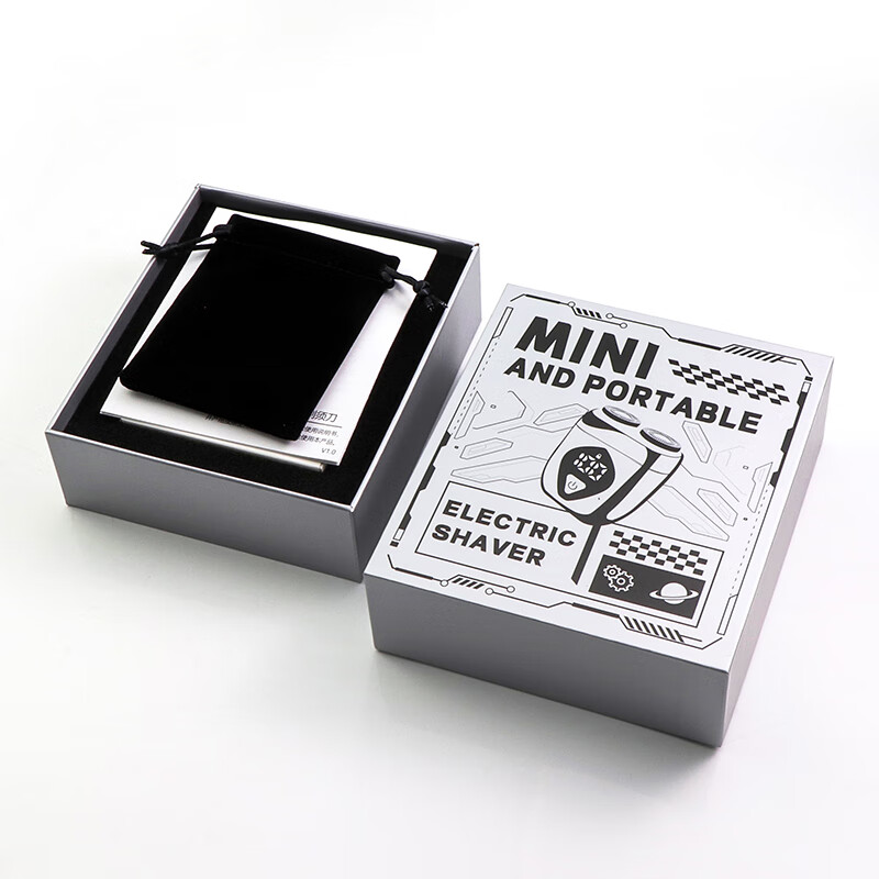 利刻电动男士剃须刀有色同款金属mini便携可水洗磁吸浮动刀头刮胡刀胡须刨 七夕情人节礼物送男友老公 【黑色】数显+研磨刀头+ 礼盒装