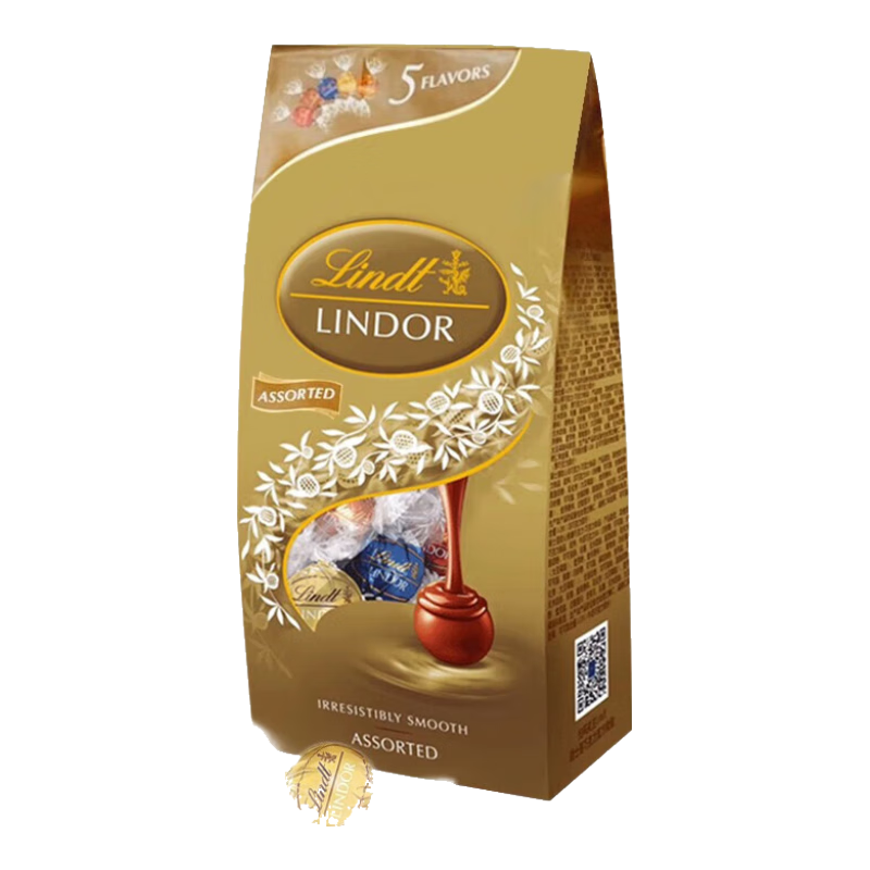 瑞士蓮進(jìn)口 瑞士蓮軟心精選巧克力分享裝600g 瑞士蓮軟心巧克力球混合裝 瑞士蓮軟心巧克力600克金袋