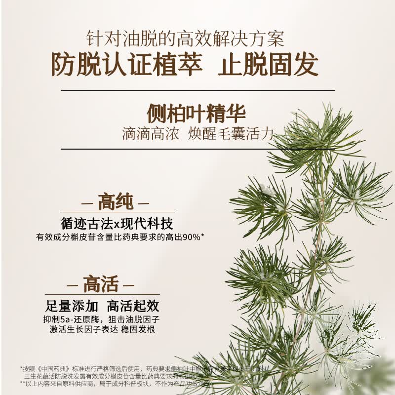 三生花百雀羚头皮蕴活防脱洗发水固发强韧丰盈防断发控油洗发露男女士 头皮蕴活防脱洗发露400ml