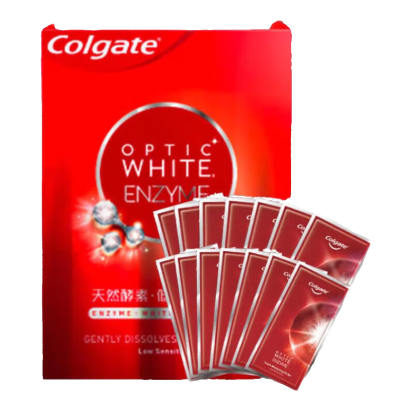 高露潔（Colgate）美白牙貼萬寧港版光感白天然酵素低敏牙齒貼片去黃神器炫白美白貼 【香港門店同售】牙貼28片/盒