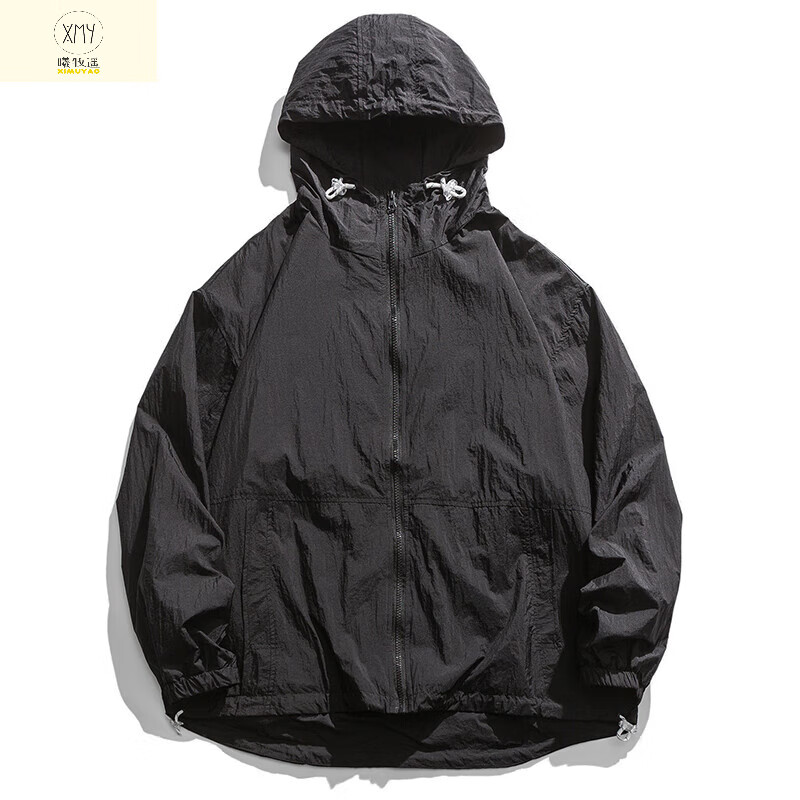曦牧遙你初戀老王夏季防曬衣UPF50+防紫外線防曬服日系戶外山系輕薄外套 黑色 M