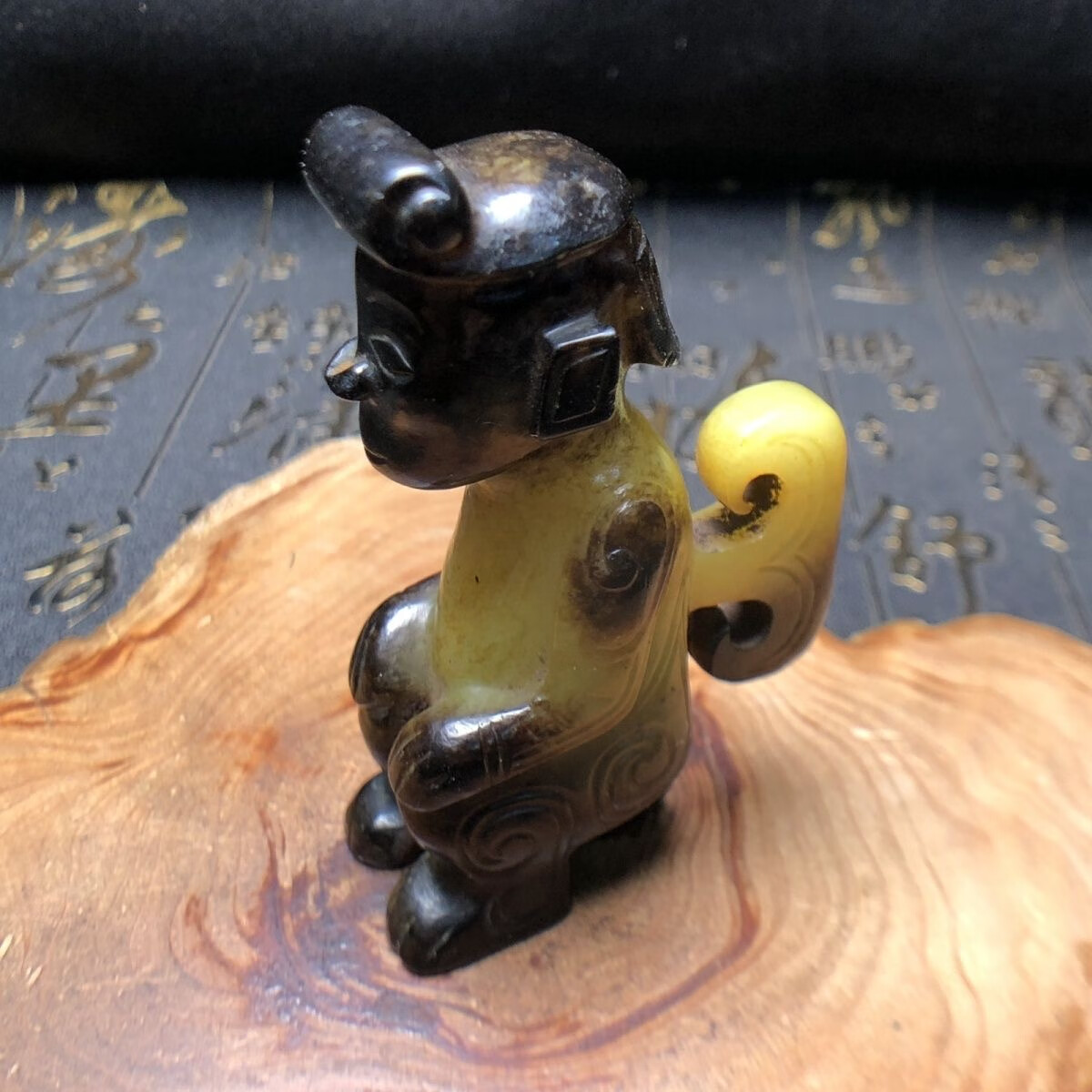 古玩玉器高古玉和田玉西周水银沁黄玉贵人老玉桌面摆件古玉把件