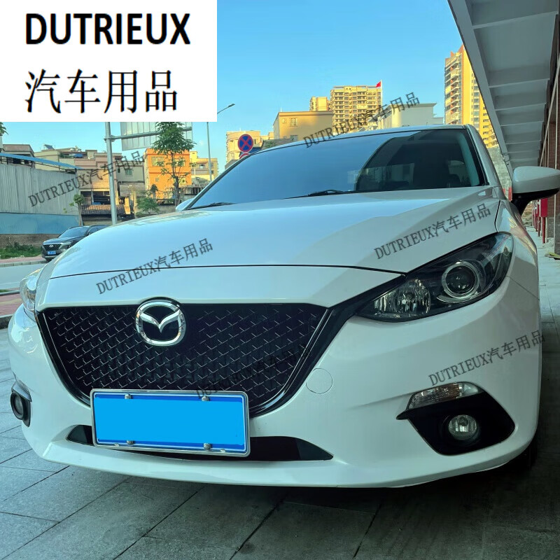 20款马自达3昂克赛拉改装升级蜂窝中网三段式前铲dk包围