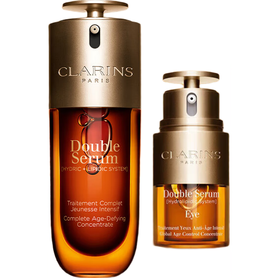 嬌韻詩Clarins九代雙萃精華75ml+眼霜20ml淡眼紋化妝品進(jìn)口女生生日禮物