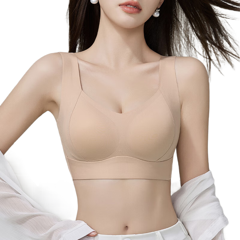 歐迪芬提拉無(wú)痕內(nèi)衣女小胸聚攏收副乳防下垂軟支撐運(yùn)動(dòng)防震美背心式文胸