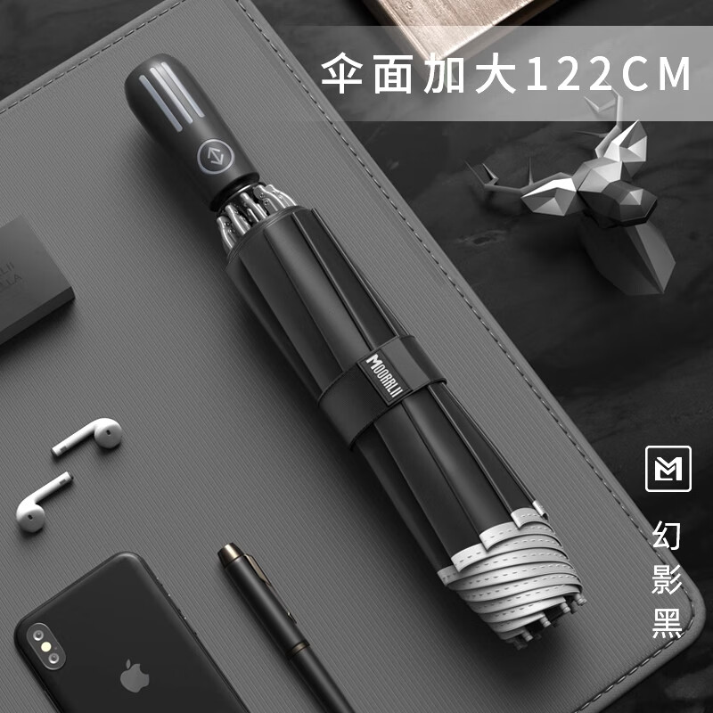 AILUKI德国全自动折叠收缩雨伞男加大加固超大号加厚抗风暴反向两用雨伞 【加大123CM全自动反向伞】中国