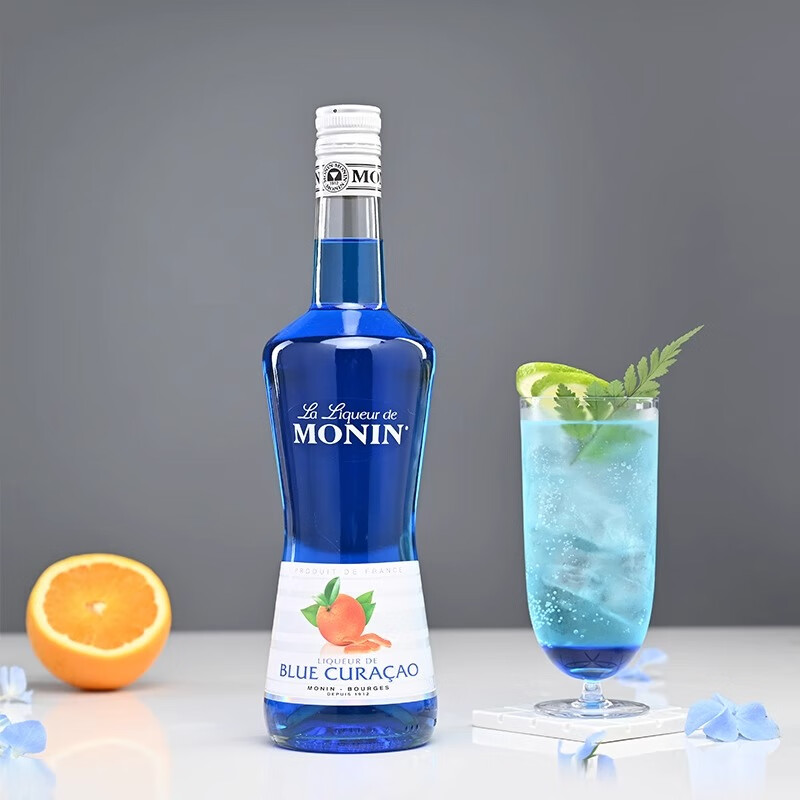 莫林蓝柑风味利口酒 700ml瓶装洋酒力娇酒调制配制莫吉托 酒精量20% 蓝柑风味
