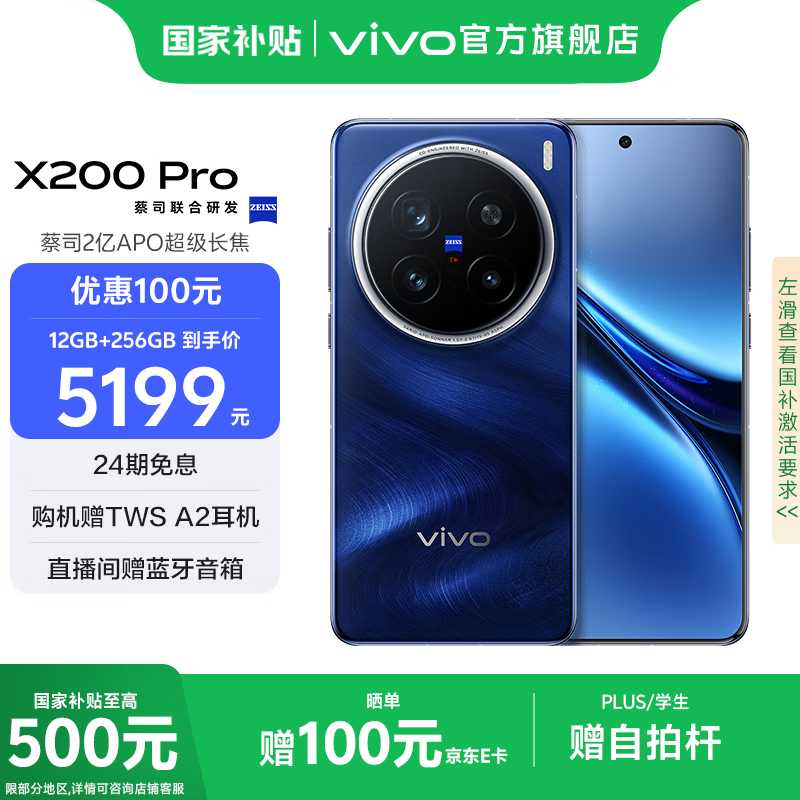 vivo X200 Pro ����x����9400оƬ��˾2��APO�������� ��ͼӰ��оƬV3+  OriginOS5 AI �ֻ� ��ʯ�� 12GB+256GB �ٷ�����