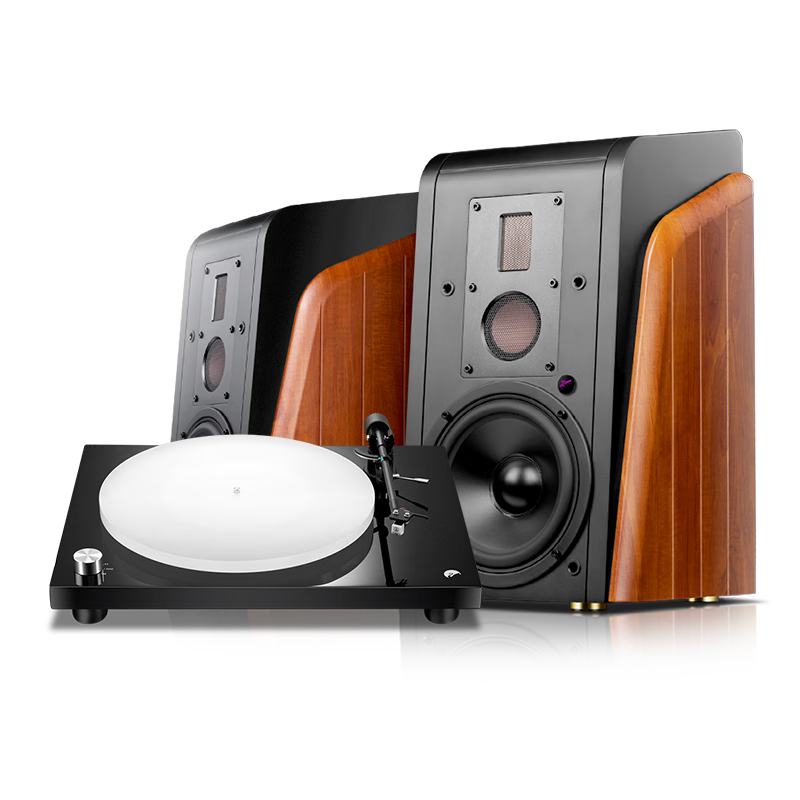 惠威（HiVi）M300MKII+Lunar黑膠機套裝 有源HIFI藍牙5.0書(shū)架箱家庭影院2.0聲道三分頻桌面電視音箱電腦音響